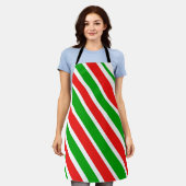 Cristmas Red White Green All-over Print Apron Schort (Gedragen)