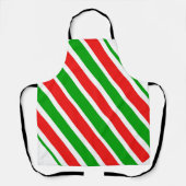 Cristmas Red White Green All-over Print Apron Schort (Voorkant)