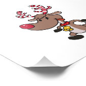Cristmas Reindeer | achtergrondkleur kiezen Foto Afdruk (Hoek)