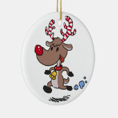 Cristmas Reindeer | achtergrondkleur kiezen Keramisch Ornament (Rechts)