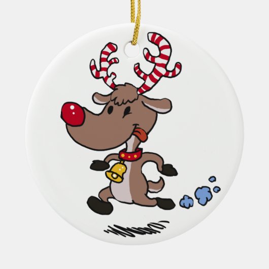 Cristmas Reindeer | achtergrondkleur kiezen Keramisch Ornament (Voorkant)