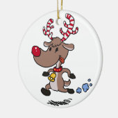 Cristmas Reindeer | achtergrondkleur kiezen Keramisch Ornament (Links)