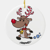 Cristmas Reindeer | achtergrondkleur kiezen Keramisch Ornament (Achterkant)