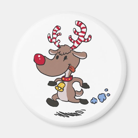 Cristmas Reindeer | achtergrondkleur kiezen Magneet (Voorkant)