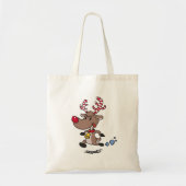 Cristmas Reindeer | achtergrondkleur kiezen Tote Bag (Voorkant)