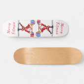 Cristmas Skateboard Gift Bodybuilder Santa - Fun (Horizontaal)