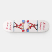 Cristmas Skateboard Gift Bodybuilder Santa - Fun (Horizontaal)