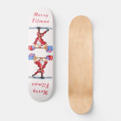 Cristmas Skateboard Gift Bodybuilder Santa - Fun (Voorkant)