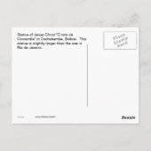 Cristo DE Concordia Statue van Jesus Briefkaart (Achterkant)