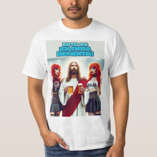 Cristo disfrutando con amigas metaleras t-shirt (Voorkant)