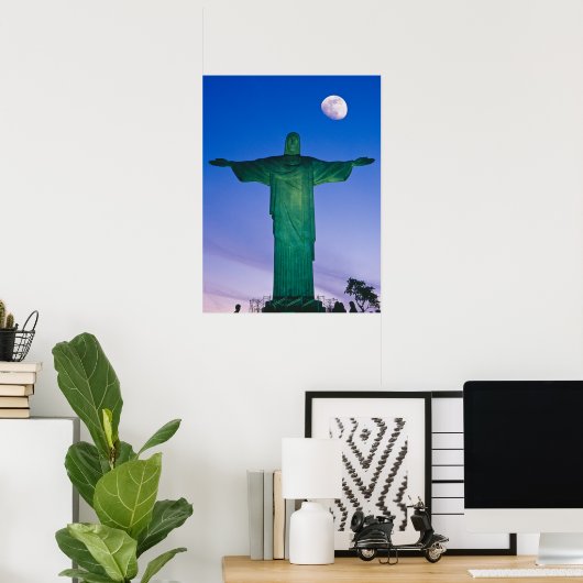 Cristo Redentor Statue| Rio de Janeiro Brazilië Poster (Thuiskantoor)