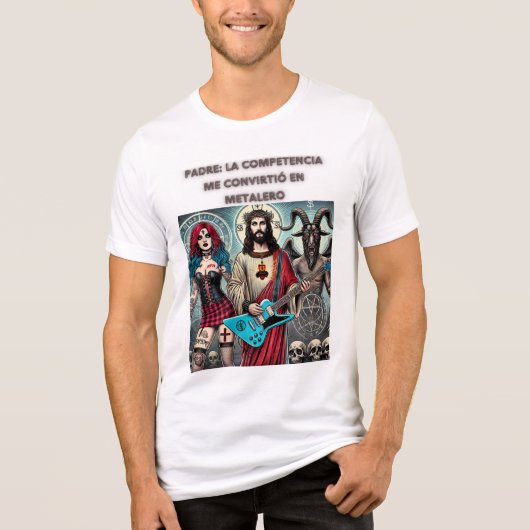 Cristo Rockero: La Competencia Metalera Tri-Blend Shirt (Voorkant)