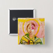 Cristo Sacerdote Vierkante Button 5,1 Cm (Voorkant /achterkant)
