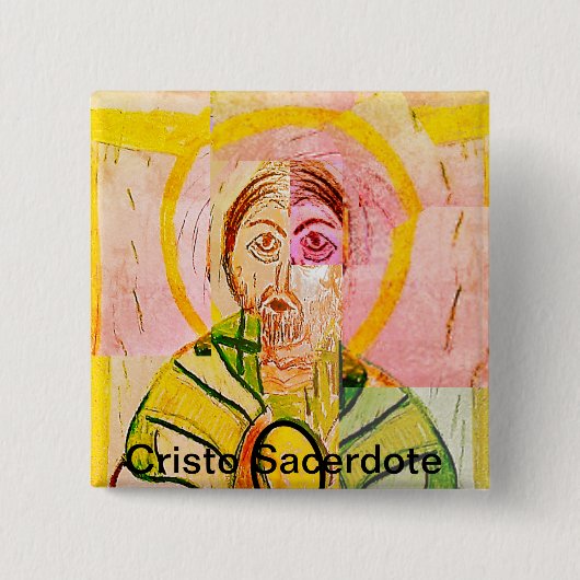 Cristo Sacerdote Vierkante Button 5,1 Cm (Voorkant)