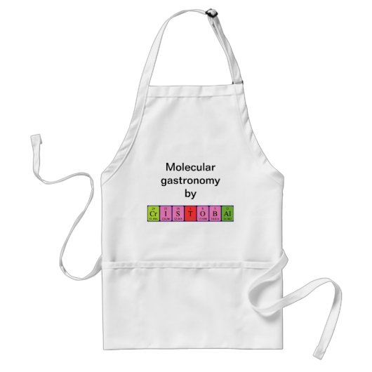 Cristobal periodiek table name apron standaard schort (Voorkant)