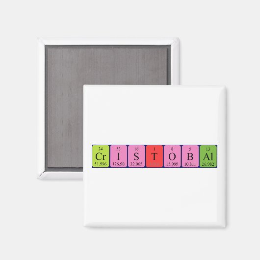 Cristobal periodiek table name magnet (Voorkant / Achterkant)