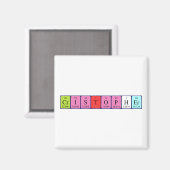 Cristopher periodiek systeem naam magnet (Voorkant / Achterkant)