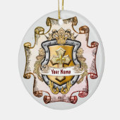 Cristos Cross Schild Achternaam Keramisch Ornament (Links)