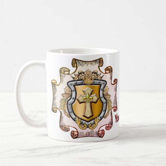 Cristos Cross Schild Achternaam Koffiemok (Links)