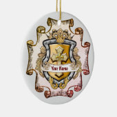 Cristos Cross Shield Achternaam Keramisch Ornament (Rechts)