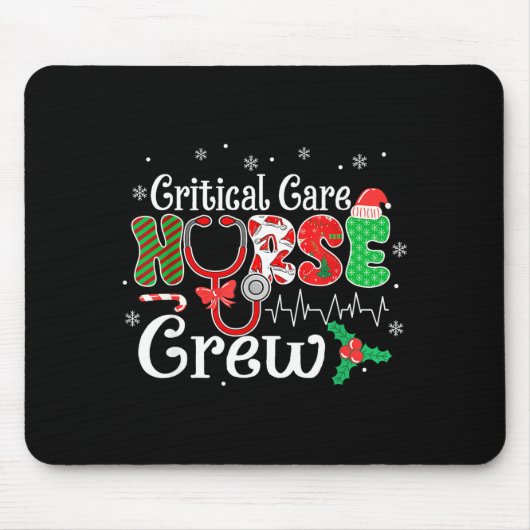 Critical Care Nurse Crew Stethoscope Santa Hat Chr Muismat (Voorkant)