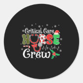 Critical Care Nurse Crew Stethoscope Santa Hat Chr Ronde Sticker (Voorkant)