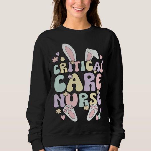 Critical Care Nurse Easter Bunny Critical Care Nur Trui (Voorkant)