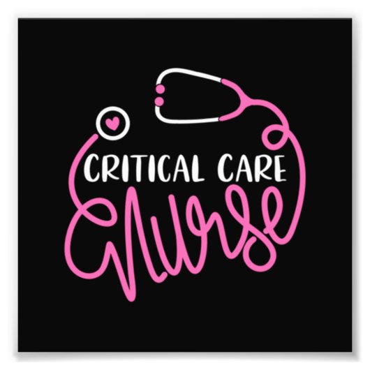 Critical Care Nurse Logo RN Critical Care Nursing Foto Afdruk (Voorkant)