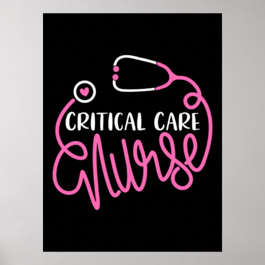 Critical Care Nurse Logo RN Critical Care Nursing Poster (Voorkant)