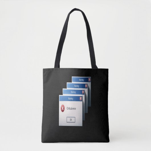 Critical Error — Retro Windows Warning Boxes Graph Tote Bag (Voorkant)
