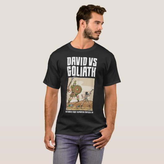 Critical Hit Funny RPG Joke Meme DM David Goliath T-shirt (Voorkant volledig)