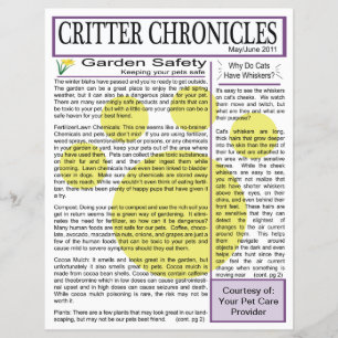 Critter Chronicles Newsletter - mei/juni 2011 Flyer