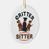 Critter Sitter Cute Pet Sitter Keramisch Ornament (Rechts)