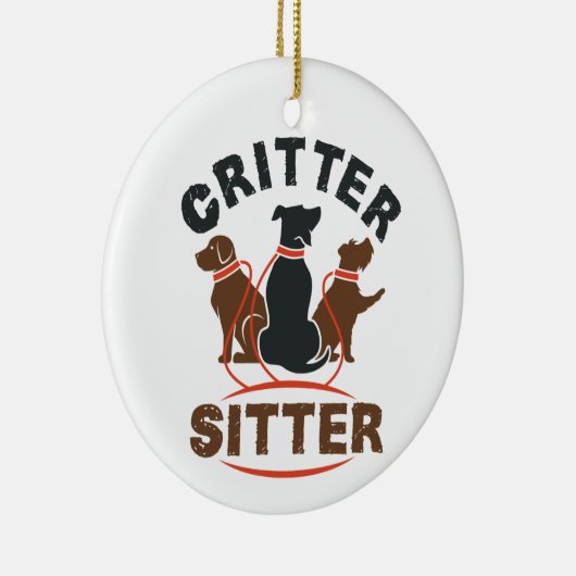 Critter Sitter Cute Pet Sitter Keramisch Ornament (Rechts)
