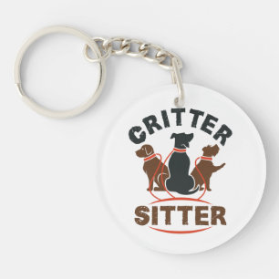 Critter Sitter Cute Pet Sitter Sleutelhanger