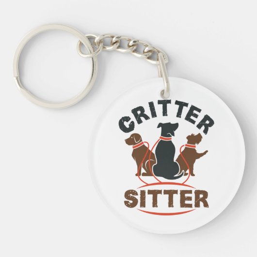 Critter Sitter Cute Pet Sitter Sleutelhanger (Voorkant)