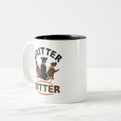 Critter Sitter Cute Pet Sitter Tweekleurige Koffiemok (Voorkant links)