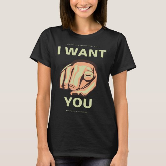 CritterDesigns Lactose Intolerant Pull My Finger T-shirt (Voorkant)