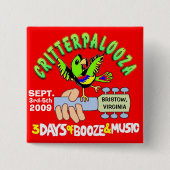 CRITTERPALOOZA-Buttonnen Vierkante Button 5,1 Cm (Voorkant)