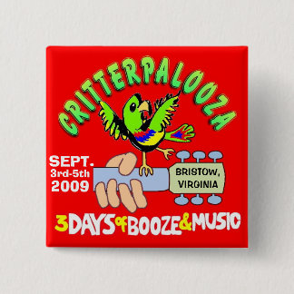 CRITTERPALOOZA-Buttonnen Vierkante Button 5,1 Cm