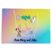 Critters and Butterflies Baby shower Large Gift Ba Groot Cadeauzakje (Achterkant)