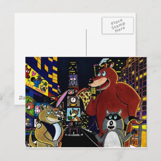 Critters op Times Square Briefkaart (Voorkant / Achterkant)