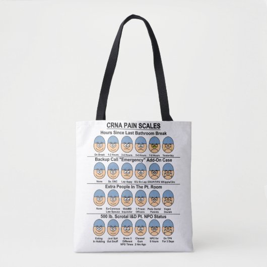 CRNA Anesthesie Pijnschalen Tote Bag (Voorkant)