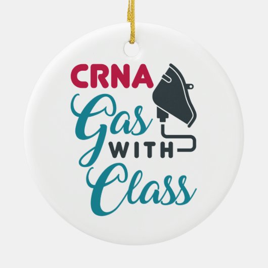 CRNA-gas met klasse Funny Appreciation Keramisch Ornament (Achterkant)