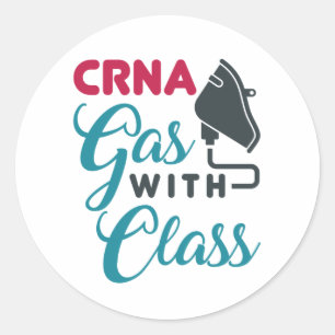 CRNA-gas met klasse Funny Appreciation Ronde Sticker