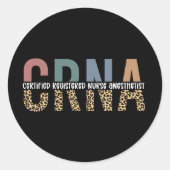 CRNA-gecertificeerde anesthesist voor verpleegkund Ronde Sticker (Voorkant)
