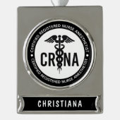 CRNA-gecertificeerde anesthesist voor verpleegkund Verzilverd Banner Ornament (Voorkant)