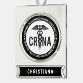 CRNA-gecertificeerde anesthesist voor verpleegkund Verzilverd Banner Ornament (Links)