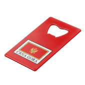 Crna Gora Creditkaart Flessenopener (Voorkant Gekanteld)