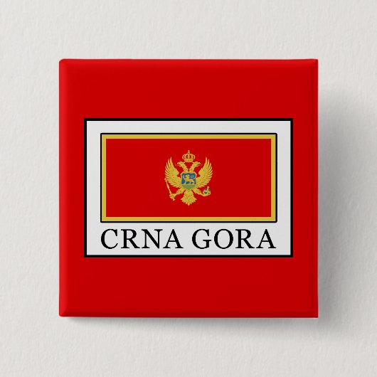 Crna Gora Vierkante Button 5,1 Cm (Voorkant)
